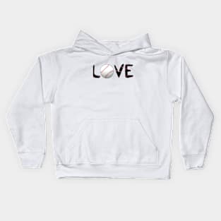 Baseball Love for Baseball Fans (Black Letters) Kids Hoodie